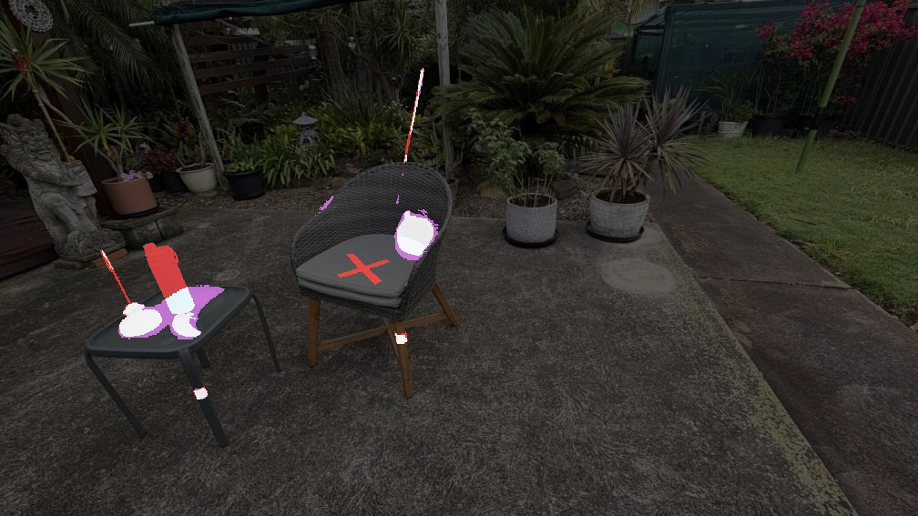 Garden: O-SCD change mask, IoU 0.472, F1 0.641